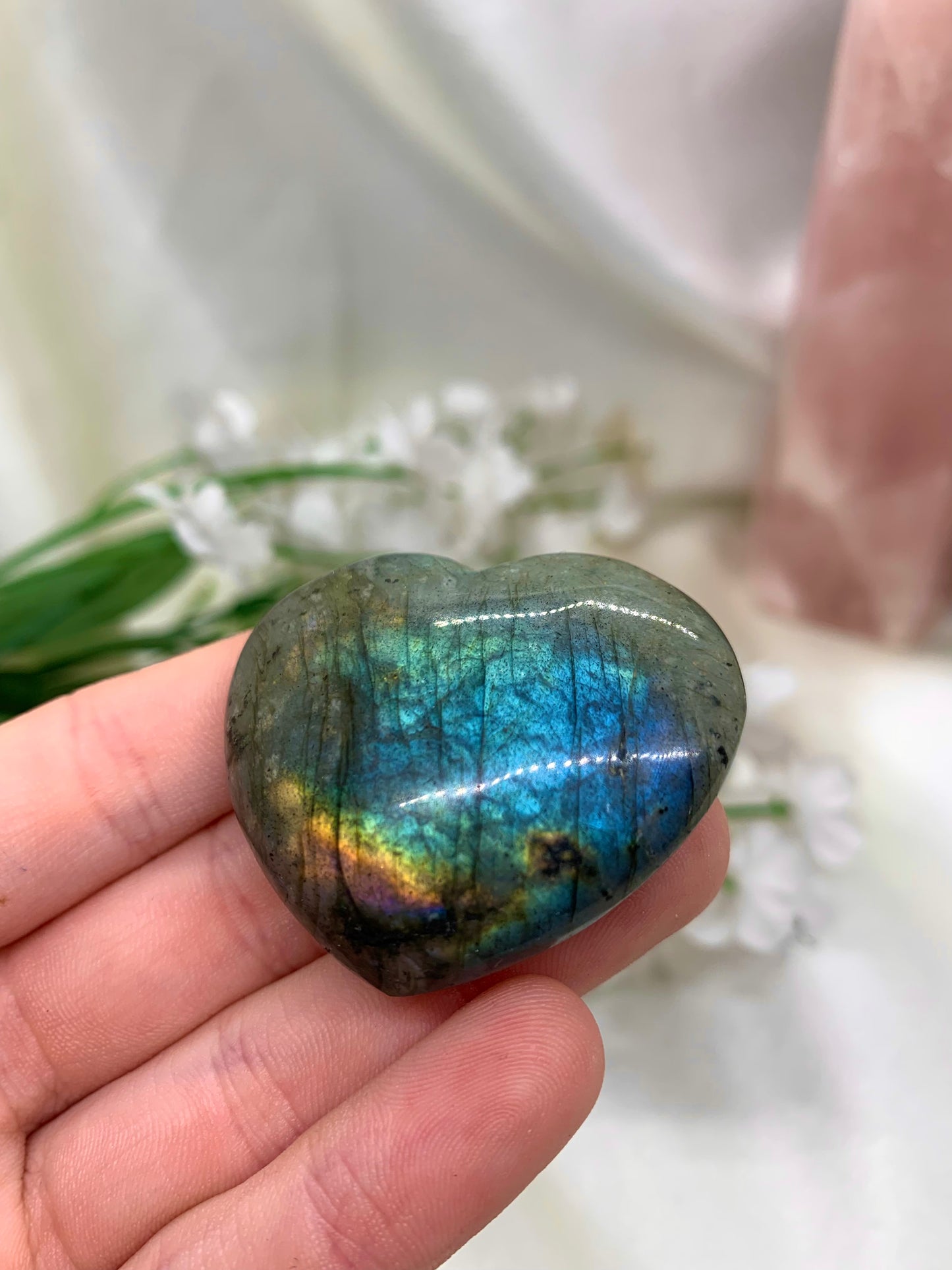Labradorite Heart