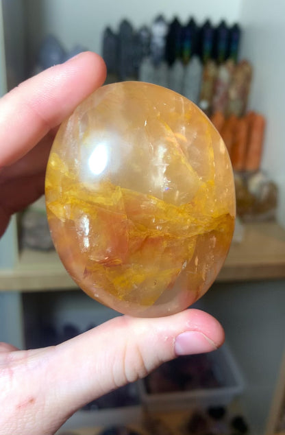 Large Golden Healer Palm Stone