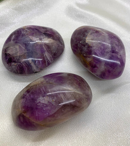 Large Chevron Amethyst Palm Stone