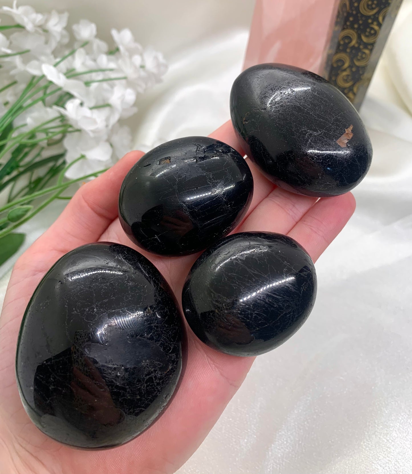 Black Tourmaline Palm Stone