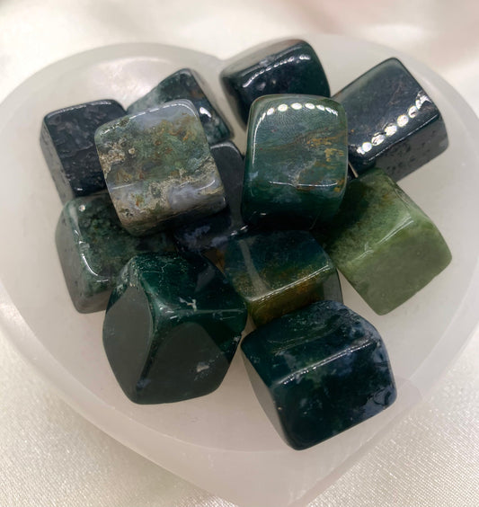 Moss Agate Cube