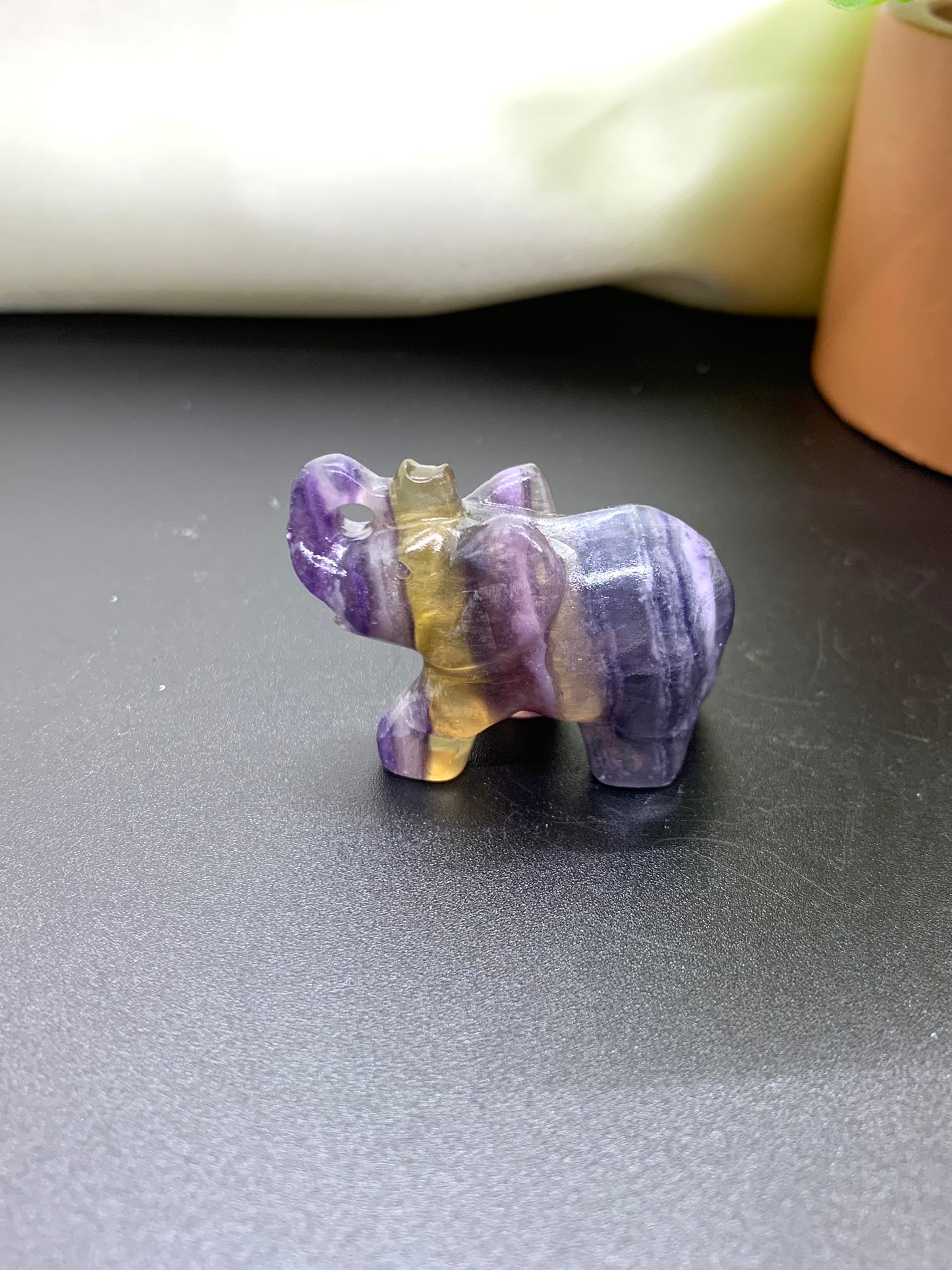 Rainbow Fluorite Elephant