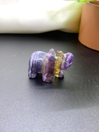 Rainbow Fluorite Elephant