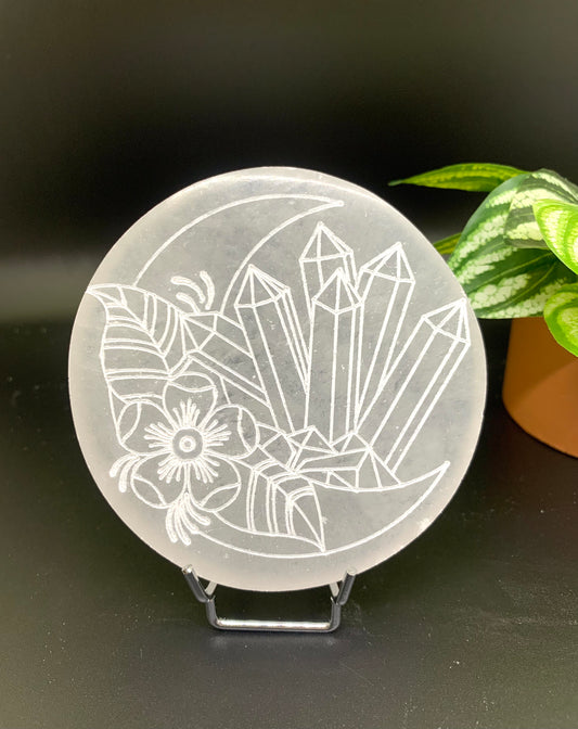 Crystal-Etched Selenite Plate