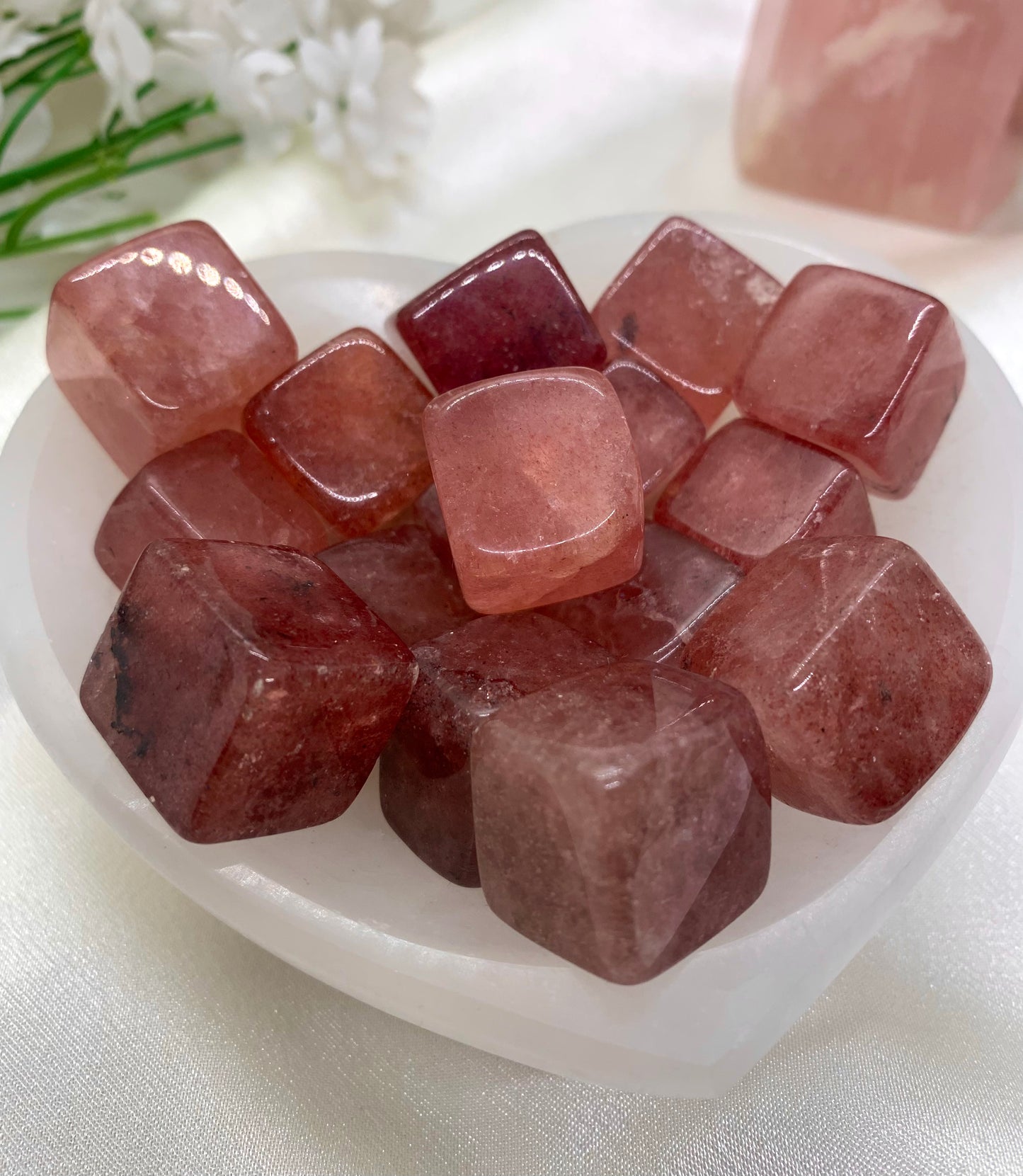 Strawberry Quartz Cube