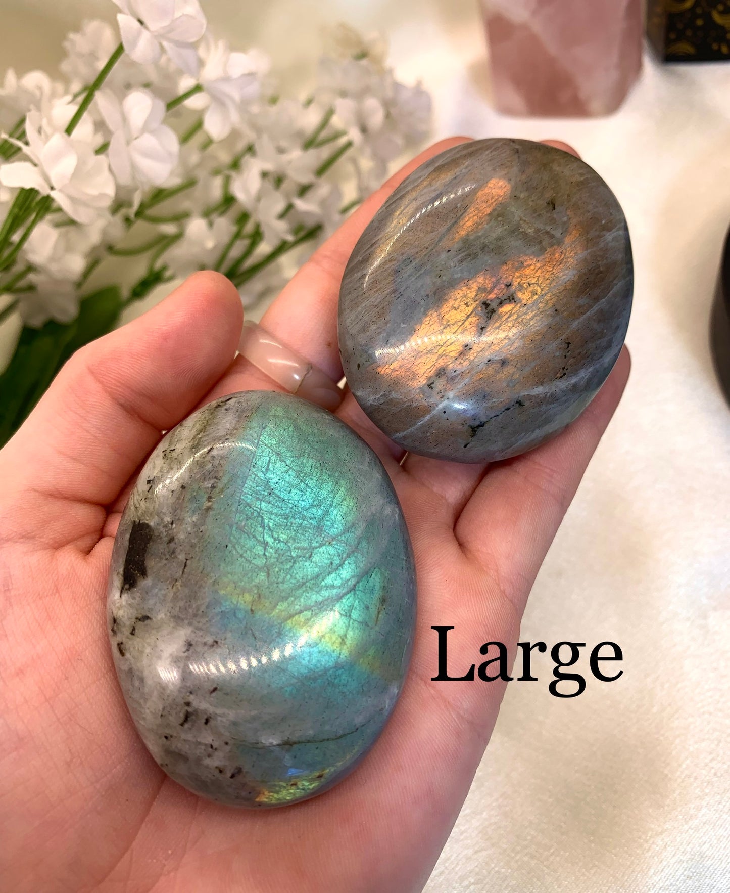 High-Quality Labradorite Palm Stone