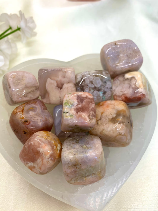 Flower Agate Cube