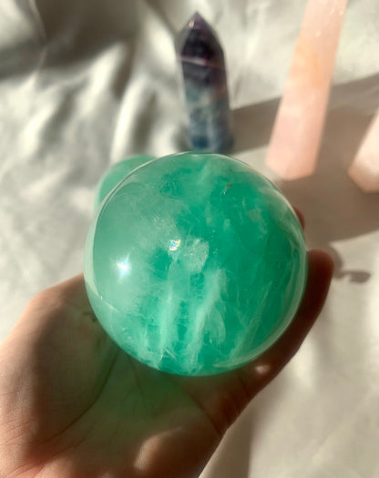 Green Fluorite Sphere