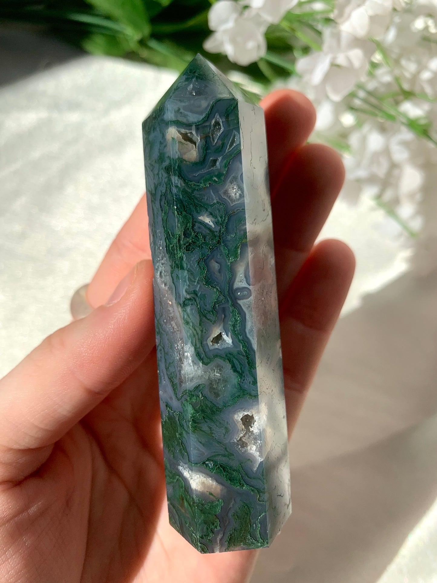 Large Moss Agate Point